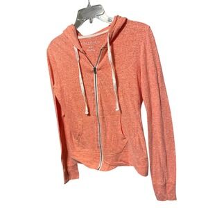Aeropostale Coral Heathered Full Zip Hoodie Sweatshirt Women's‎ Size M